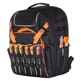 Tool Backpack, 45 Pockets, Heavy-duty Tools Storage Organizer Work Bags with Laptop Compartment & Reinforced Fabric Basee