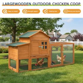 80" Chicken Coop with Nest Box and Removable Tray, Hen House for 2-6 Chickens, Outdoor Weatherproof Small Animal Cages