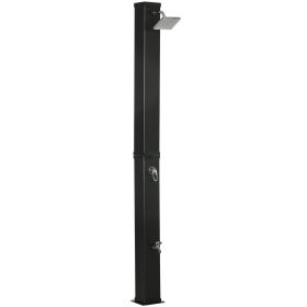 10.6 Gallons Solar Heated Shower w/ Free-Rotating Shower Head, Temperature Adjustment & Foot Shower, for Backyard Poolside Beach Pool Spa 7ft
