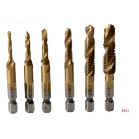 Wind Batch Hex Shank Twist Drill Bit Titanium Plated 6.35 Handle 10PC 13PC Set   High Speed Steel (Option: 6542)