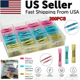 200PCS Heat Shrink Butt Wire Splice Connectors Seal Crimp Terminals USA (Option: 200PCS)