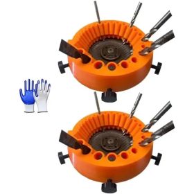 1pc Drill Bit Sharpener, Plastic Manual Drill Bit Grinder, Power Drill Bit Grinding Attachment For 2 To 13mm Drill Bits, 125mm Grinder (Option: 2PCS)