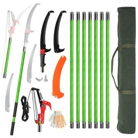 30ft Manual Pole Saw, Lightweight Tree Trimmers Long Handle Pruner Set, Sharp Steel Blade And Scissors Pole Saw For Trimming Palm, Pear Tree, Fir (Option: defaulttitle)