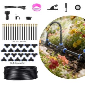 Garden Drip Irrigation Kit With 360' Bendable Misting Nozzles Automatic Garden Automatic Watering System For Garden Lawn Greenhouse Flower Bed Gr (Option: defaulttitle)