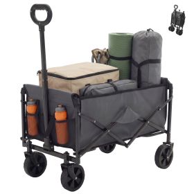 Foldable trolley, with wheels, foldable, large capacity, 330 pounds, multi-functional trolley, heavy-duty design, with elastic handles (Color: grey/5in)