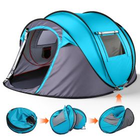 4 Person Pop Up Tent for Camping, Waterproof Instant Family Tent with Front Awning, Automatic Tent Throw Pop Up Instant Flip Pop Tent for Camping (title: default title)