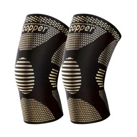 1 Pair Copper Knee Pads Ultimate Shock-Absorbing Gear For Men & Women Superior Knee Support For Sports Yoga Fitness Basketball (Option: M)